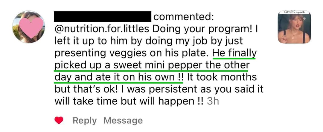 Finally picked up and ate a sweet pepper - parent review