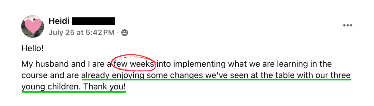 Already enjoying some changes at the table