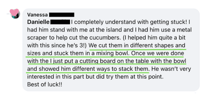 Cutting cucumbers in different shapes