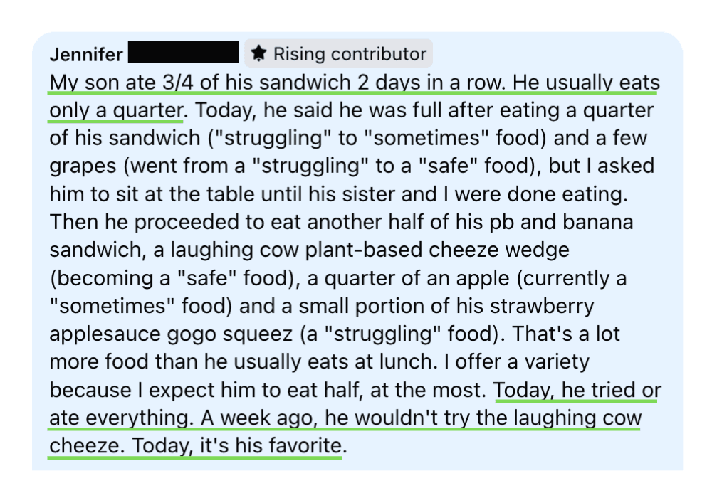 He ate 3/4 of his sandwich 2 days in a row