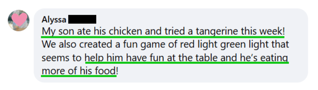 He ate chicken and tried a tangerine