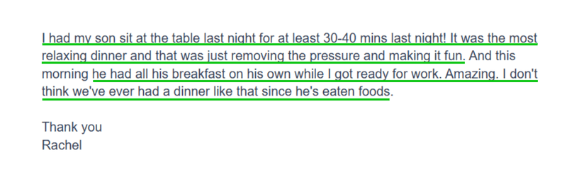 He sat at the table for 30-40 minutes, it was the most relaxing dinner