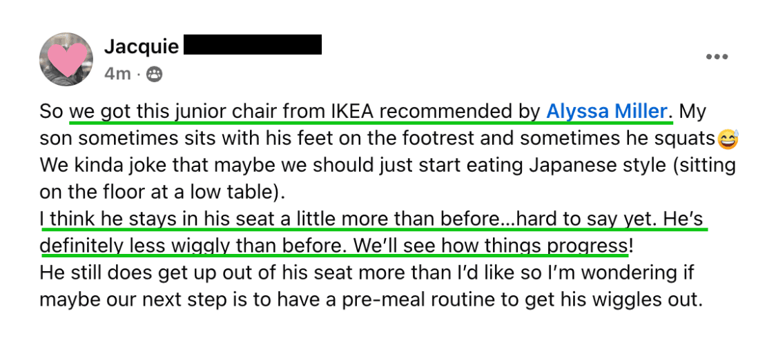 He stays in his seat a little more than before