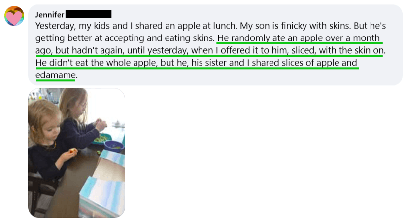 My kids and I shared an apple