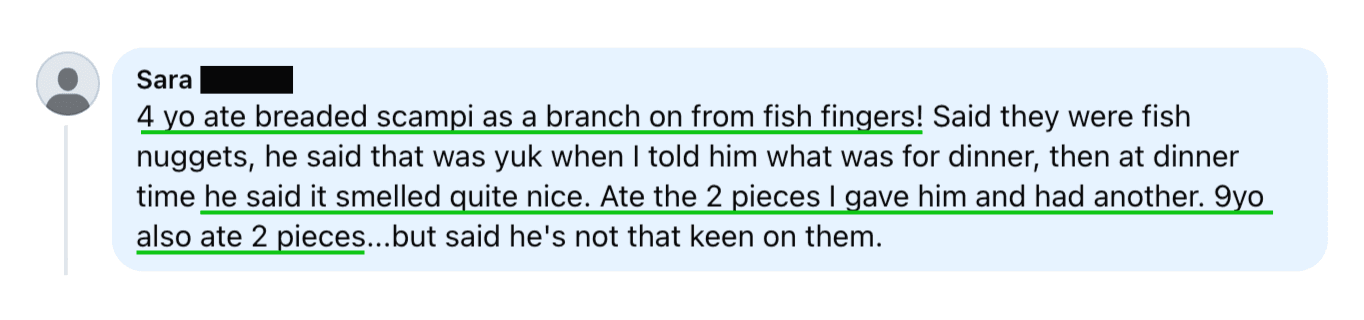 4yo Ate Breaded Scampi