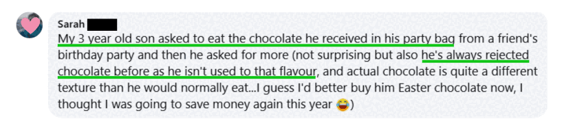 Asked to Eat Chocolate