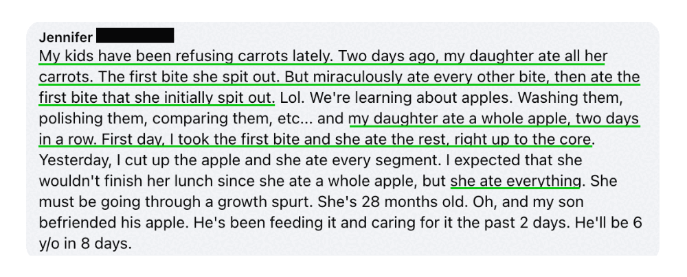 Ate All Her Carrots & Apples