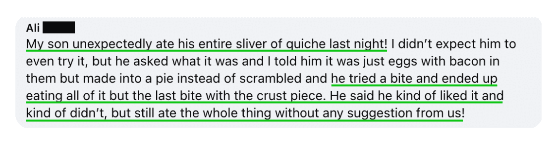 Ate His Entire Silver of Quiche