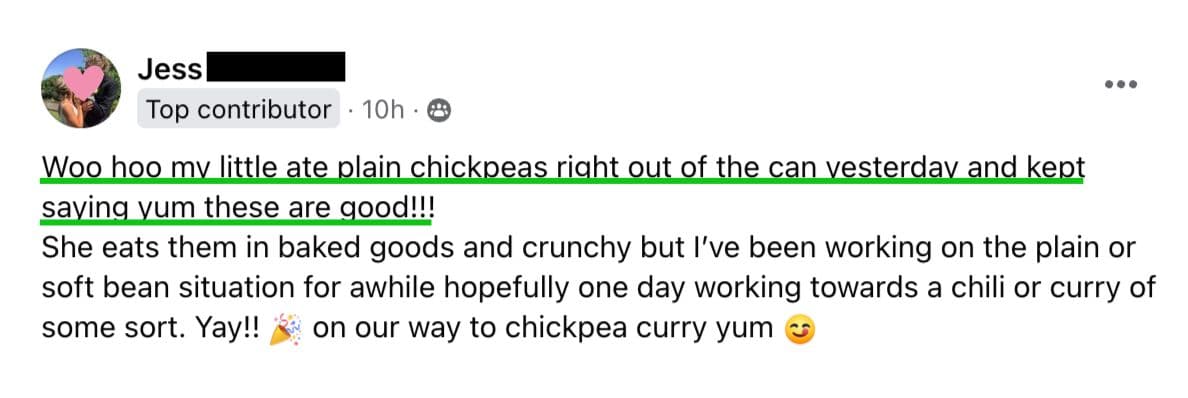 Ate Plain Chickpeas