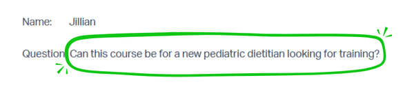 Course For New Pediatric Dietitian