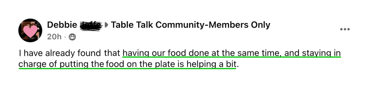 Having Food Done at the Same Time & Staying in Charge is Helping