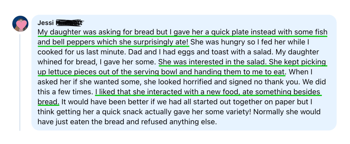 Interacted & Ate New Food