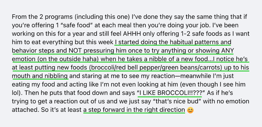 No Pressure, He's Now Nibbling at New Foods