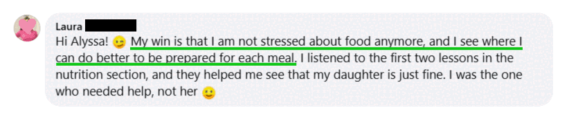 Not Stressed About Food Anymore