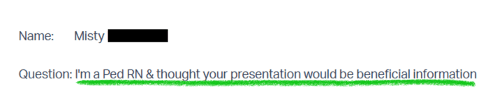 Ped RN Thought Presentation Would Be Beneficial Info