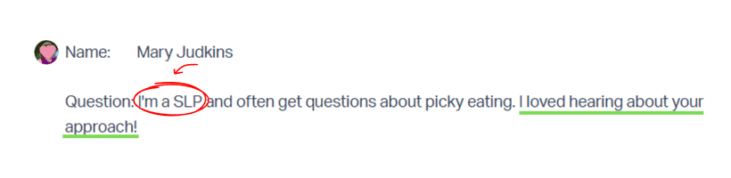 SLP Loved Hearing Alyssa's Approach