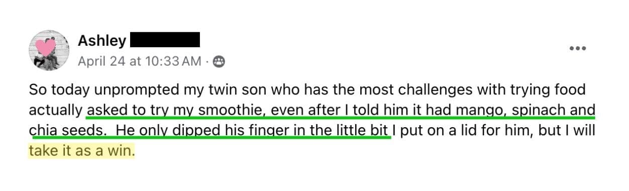 Son Asked to Try a Smoothie