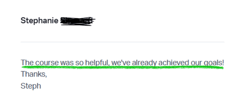 The Course Was So Helpful