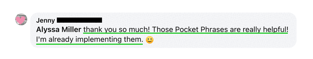 Those Pocket Phrases Are Really Helpful!