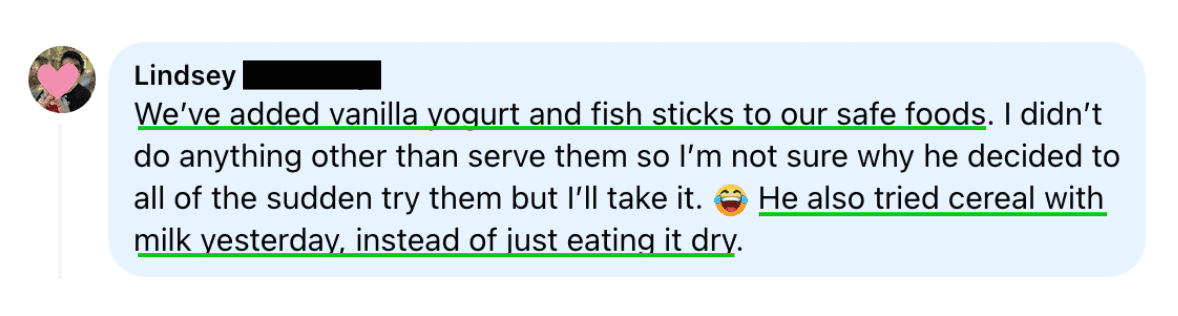 Tried Safe Foods