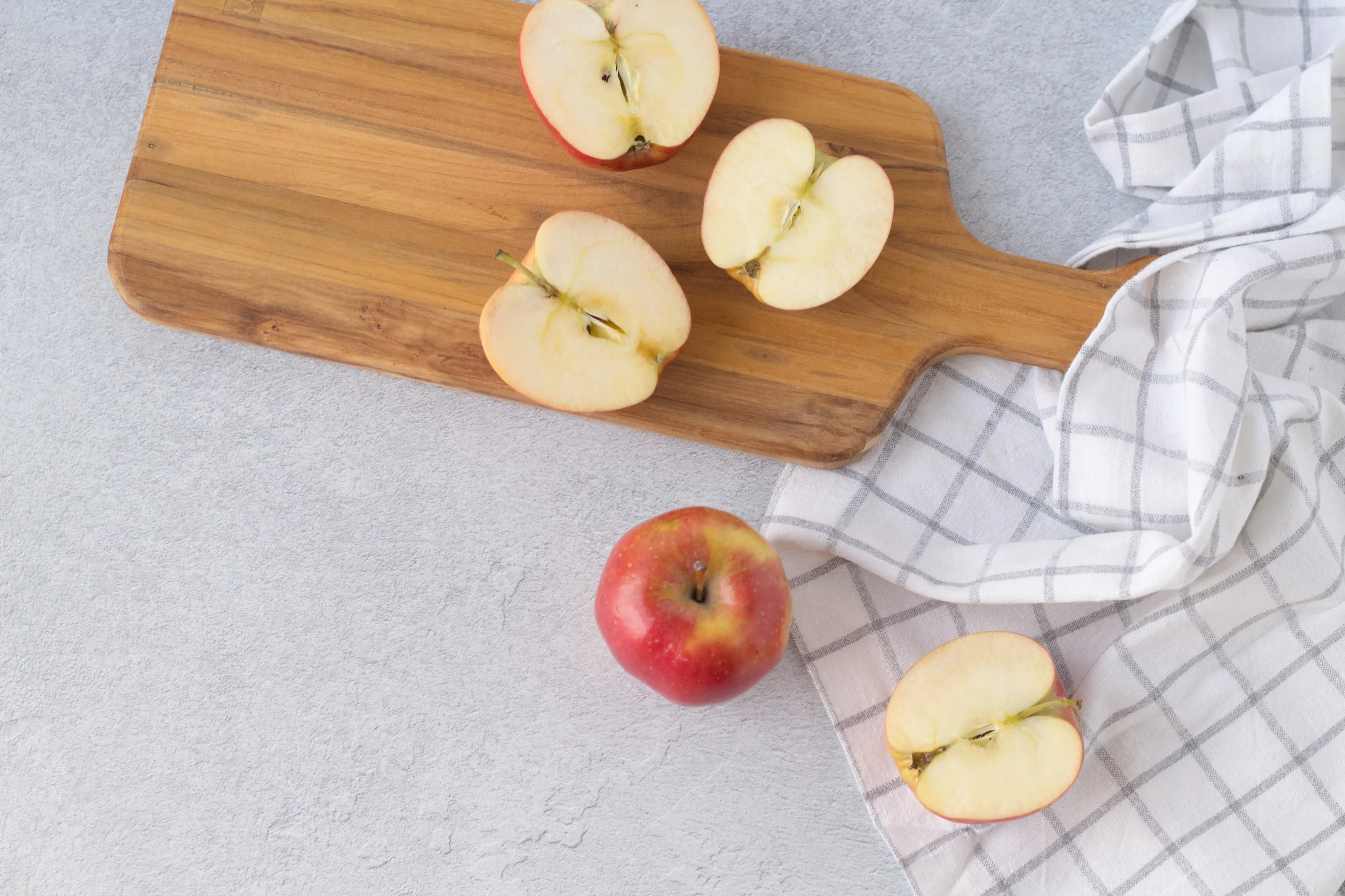 Apples on a cutting board